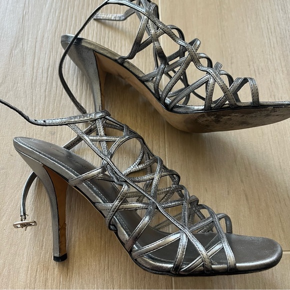 Via Spiga Liv Pewter heel Sandals Size 7 - Picture 5 of 7